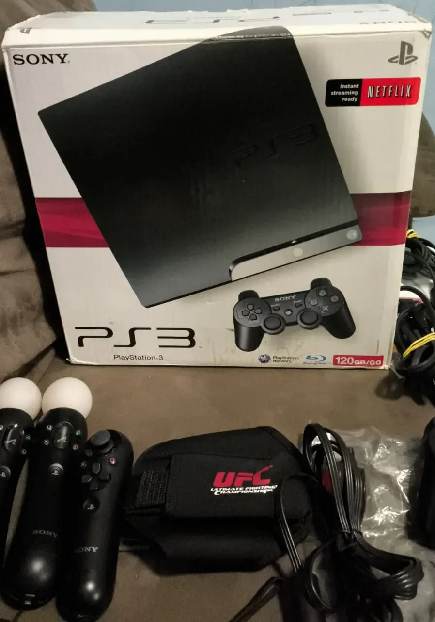CB/😱PS3 NA CAIXA+ACESSÓRIOS.1197,00 SEGUIDOS DE 28,00📺
