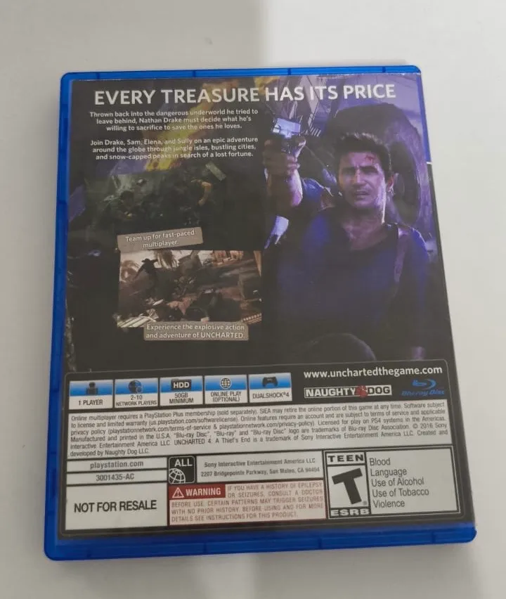 KB/ UNCHARTED 4 PS4😱 48,00 SEGUIDOS DE 5,00🚨