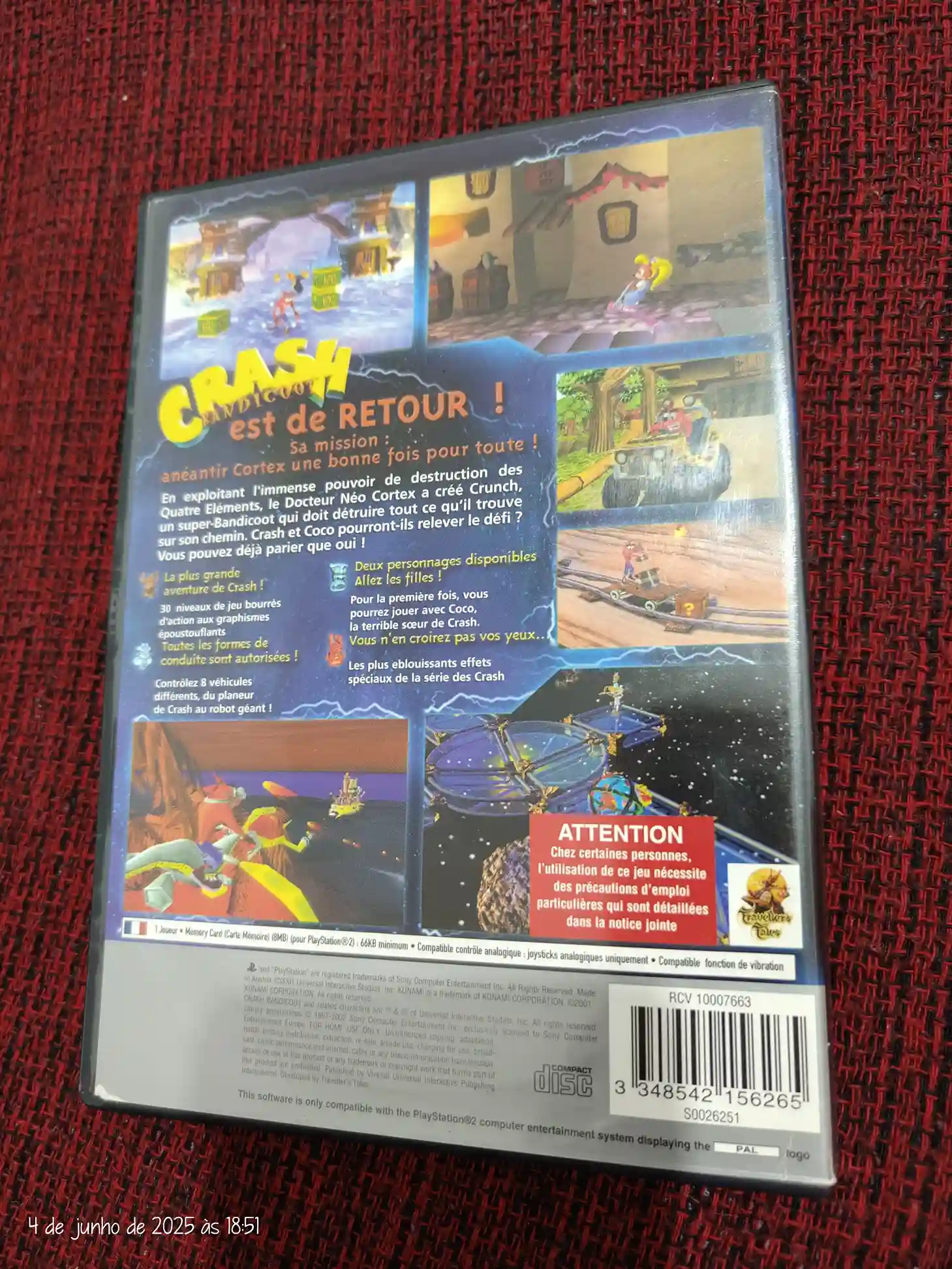 KF/ Nabel /CRASH ORIGINAL PS2 59,00 SEGUIDOS DE 6,00