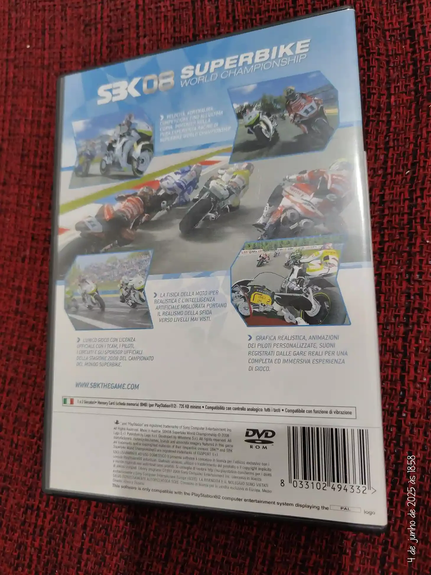 KF/ SBK 08 ORIGINAL PS2 49,00 SEGUIDOS DE 6,00