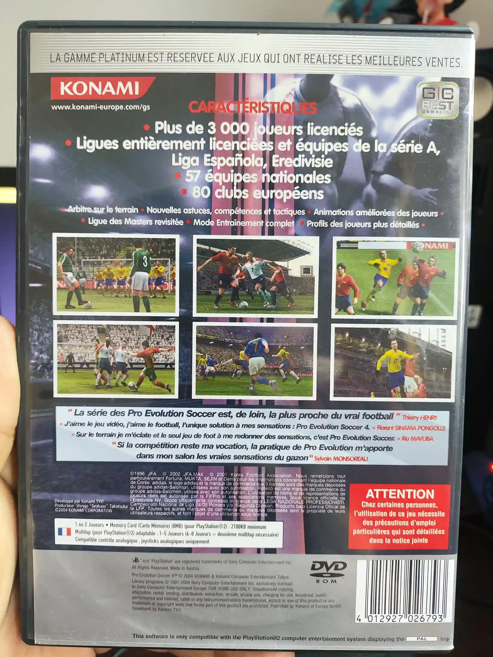 KF/ P.E.S. 4 ORIGINAL PS2 49,00 SEGUIDOS DE 6,00