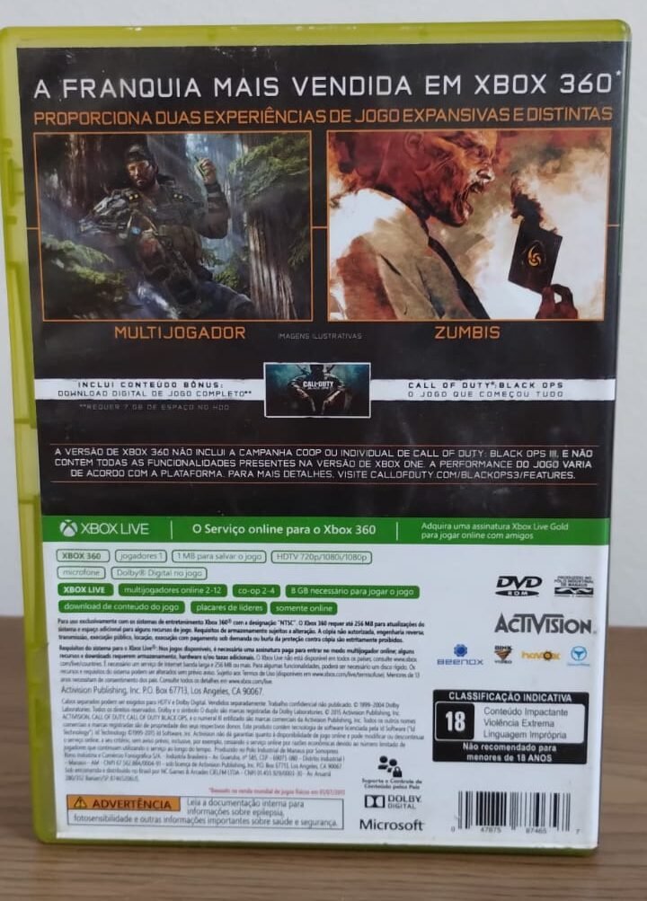 FH/ 17thiagoov / Original Call Of Duty Black Ops III 38,00 seguidos de 5,00