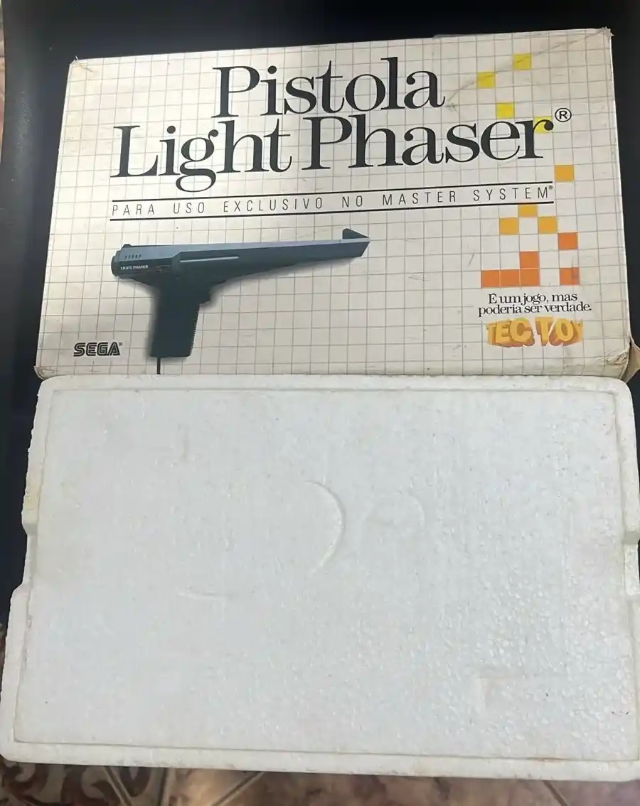 R7/ ORIGINAL PHASER SEGA! NA CAIXA😱185,00 SEGUIDOS DE 11,00