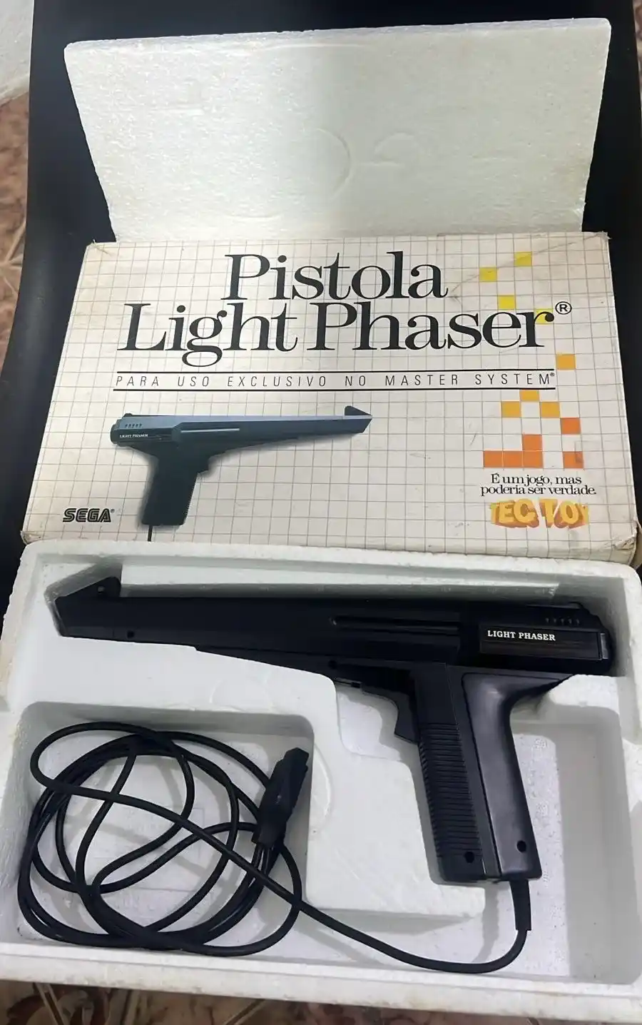 R7/ ORIGINAL PHASER SEGA! NA CAIXA😱185,00 SEGUIDOS DE 11,00