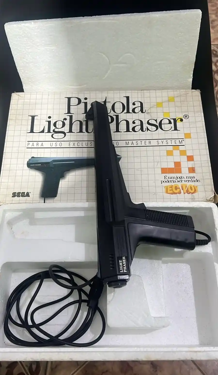 R7/ ORIGINAL PHASER SEGA! NA CAIXA😱185,00 SEGUIDOS DE 11,00