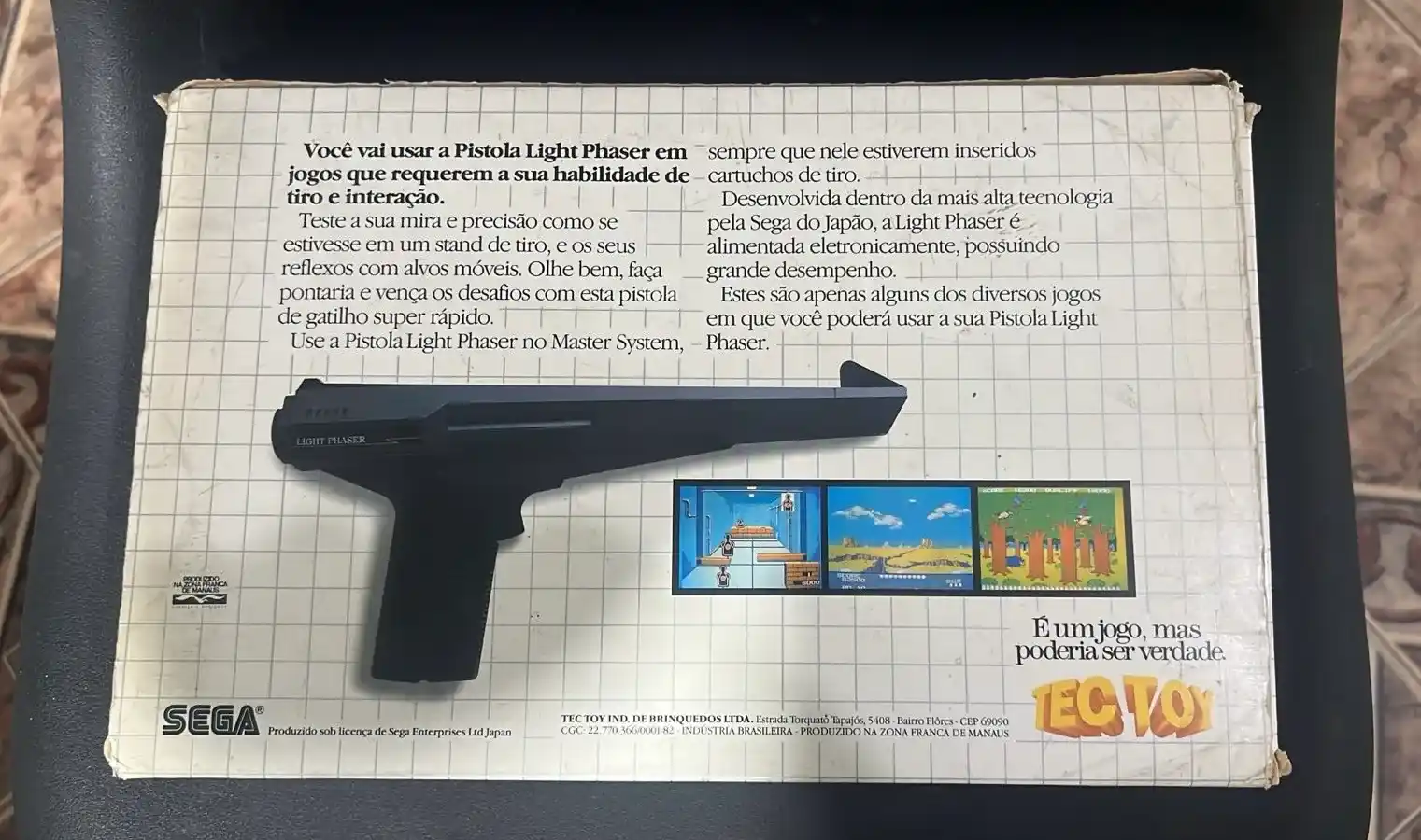 R7/ ORIGINAL PHASER SEGA! NA CAIXA😱185,00 SEGUIDOS DE 11,00