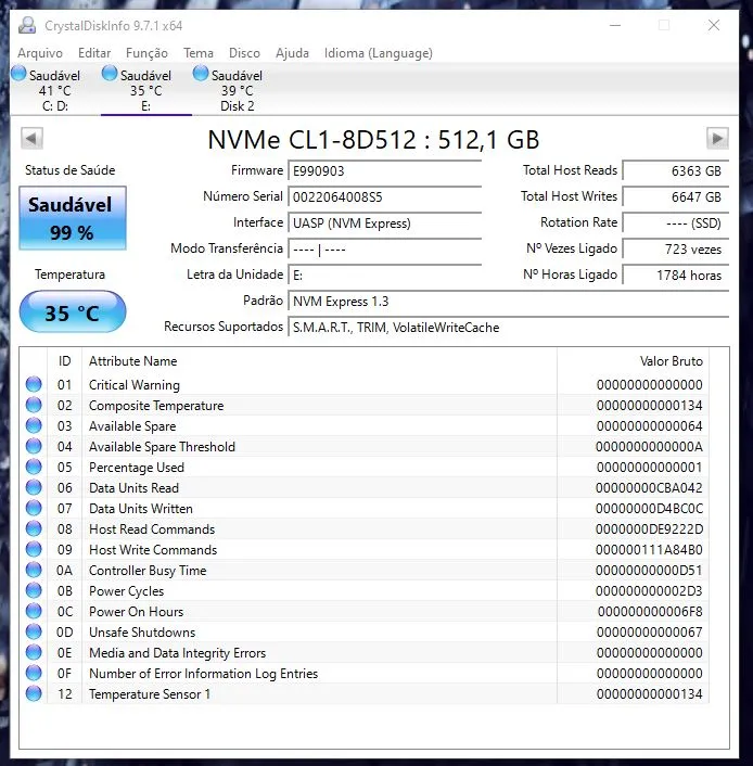CL/ Cleber augusto santos avelino /SSD NVME 3.1 DE 512GB, 79,00 SEGUIDOS 28,00
