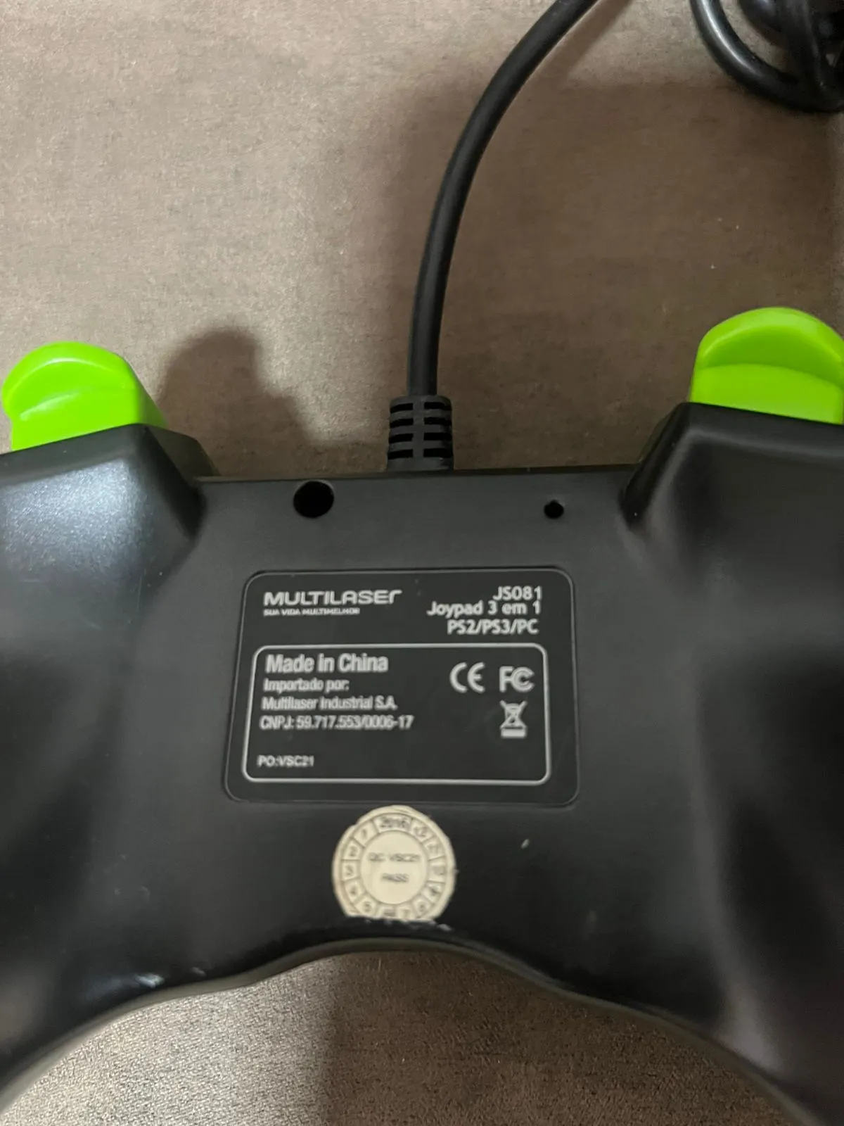 CB/ 17thiagoov /  CONTROLE PS2, PS3, PC MULTILASER. 63,00 SEGUIDOS DE 8,00😍