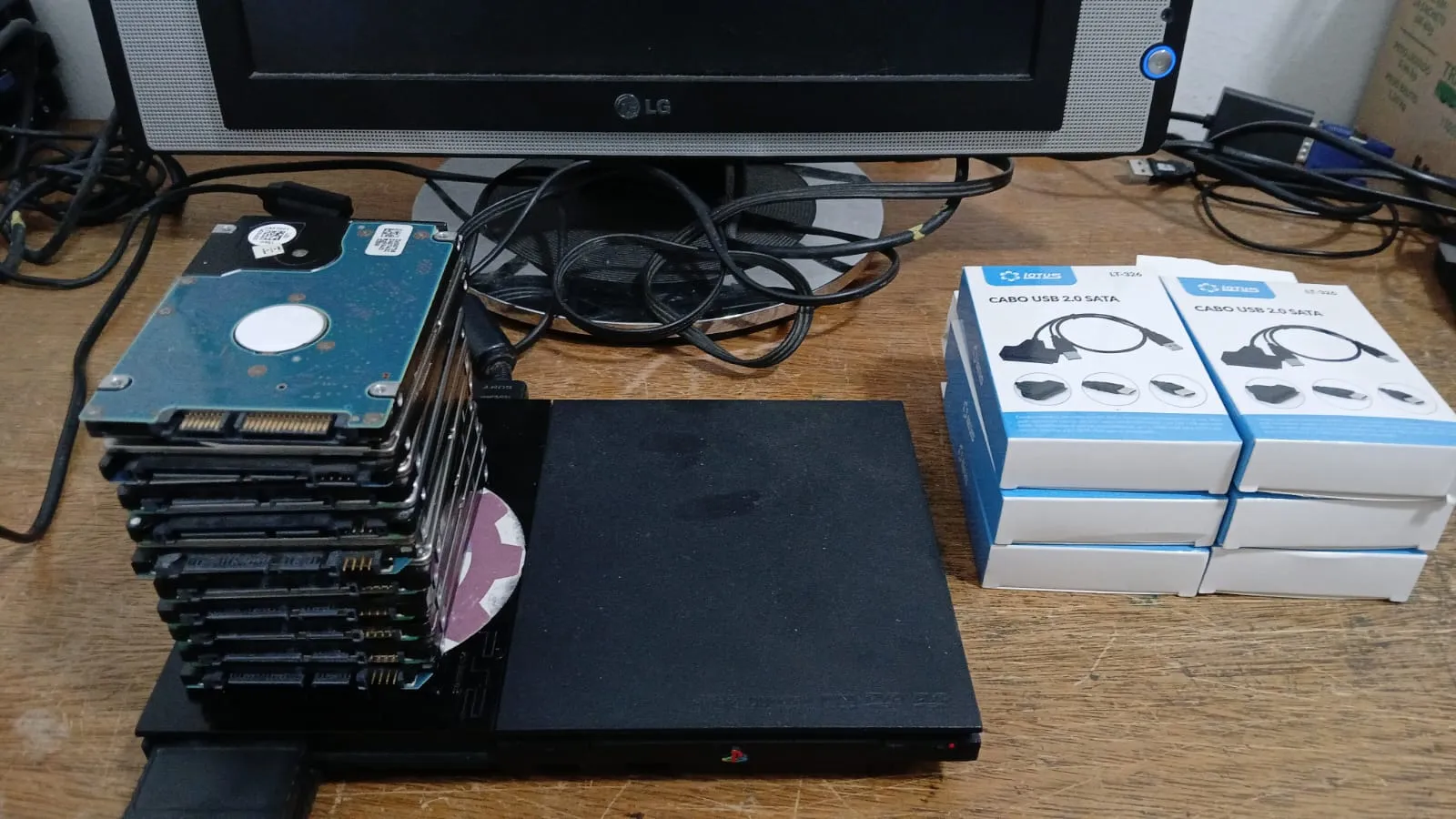 CL/LOTE DE 10 HDS PARA PS2, 138,00 SEGUIDOS 28,00