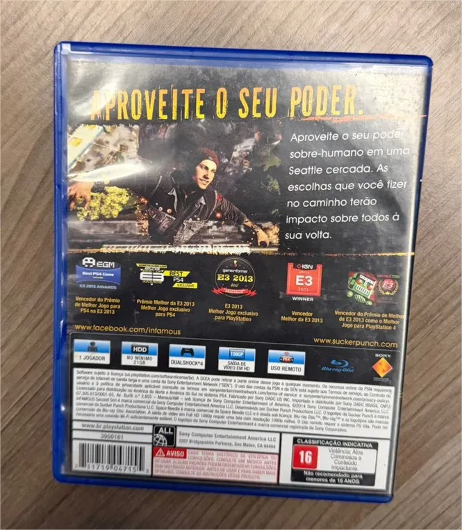 R9/ 17thiagoov /PS4 – INFAMOUS SECOND SON! – 38,00 SEGUIDOS DE 7,00