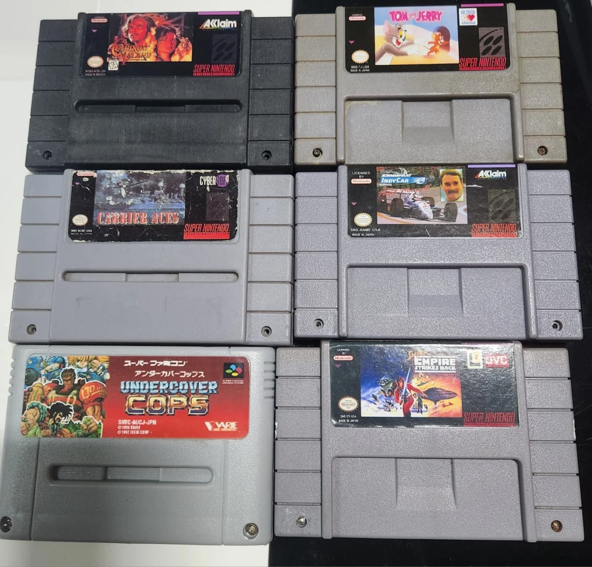 CX/ LOTE 6 JOGOS SNES! TOPS! 119,00 SEGUIDOS DE 8,00