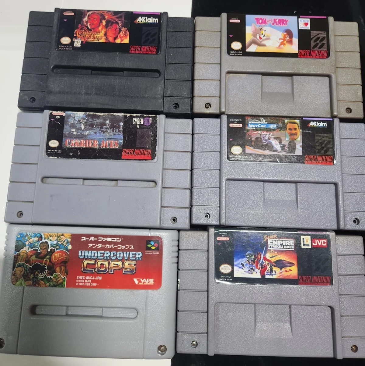 CX/ LOTE 6 JOGOS SNES! TOPS! 119,00 SEGUIDOS DE 8,00