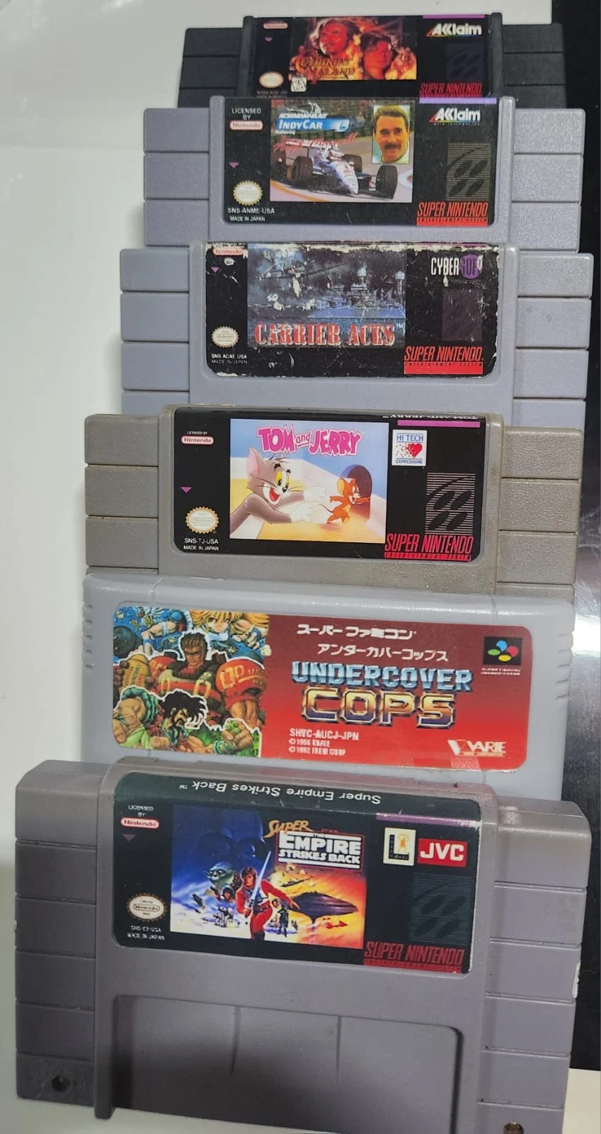 CX/ LOTE 6 JOGOS SNES! TOPS! 119,00 SEGUIDOS DE 8,00