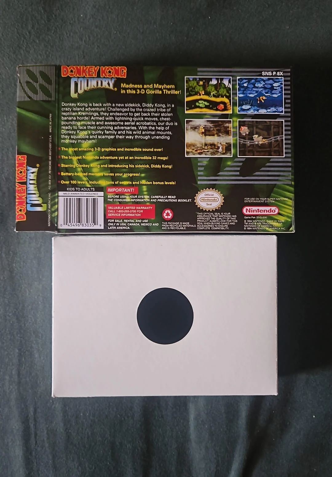 LF/ CAIXA DE JOGO DONKEY KONG, SNES! 30,00 SEGUIDOS DE 3,00