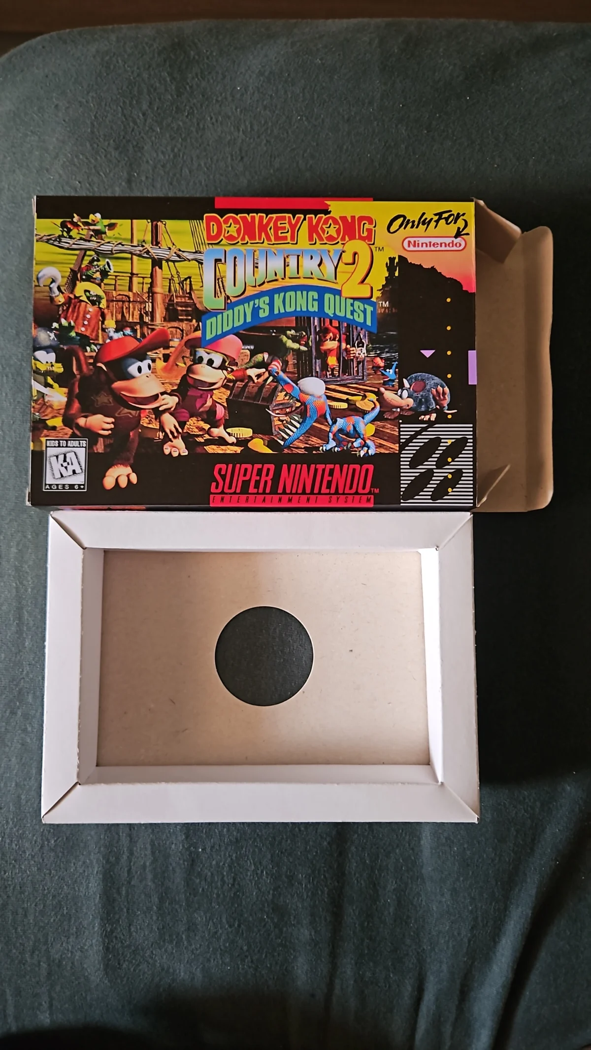 LF/ CAIXA DE JOGO DONKEY KONG 2, SNES! 30,00 SEGUIDOS DE 3,00