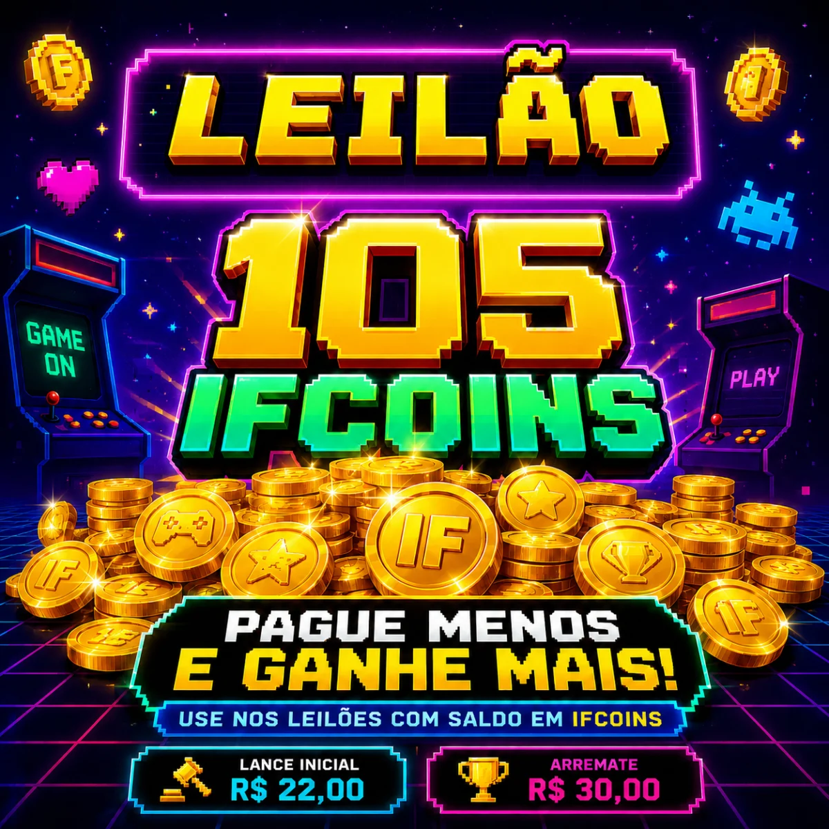 CX/ 1*******ov /GANHE 105 IFCOINS!  22,00 SEGUIDOS DE 2,00