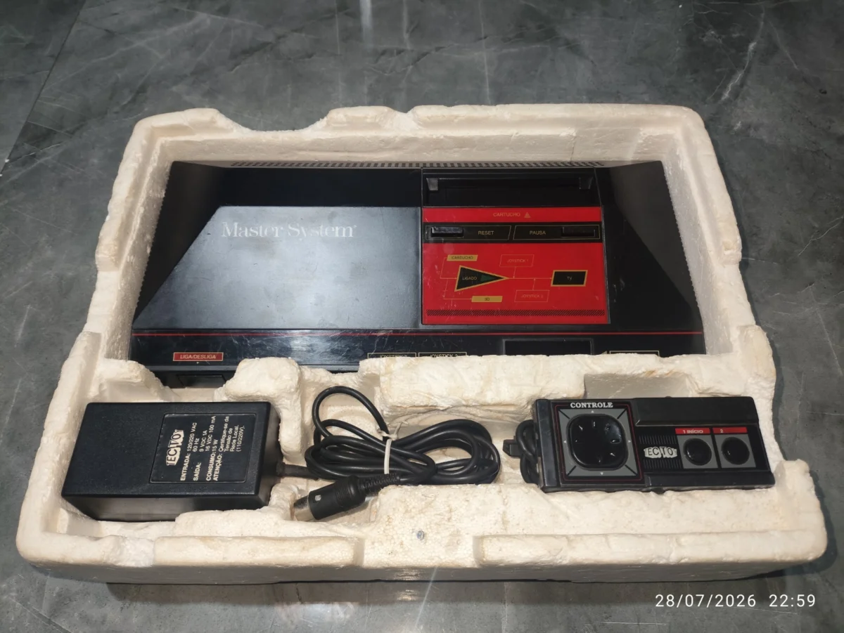 PS/ CONSOLE MASTER SYSTEM 1 TEC TOY 100% FUNCIONANDO HANG ONE - Imagem 2