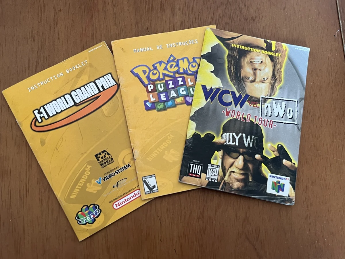 CX/ 3 MANUAIS ORIGINAIS! DE JOGOS D N64! 57,00 SEGUIDOS DE 9,00