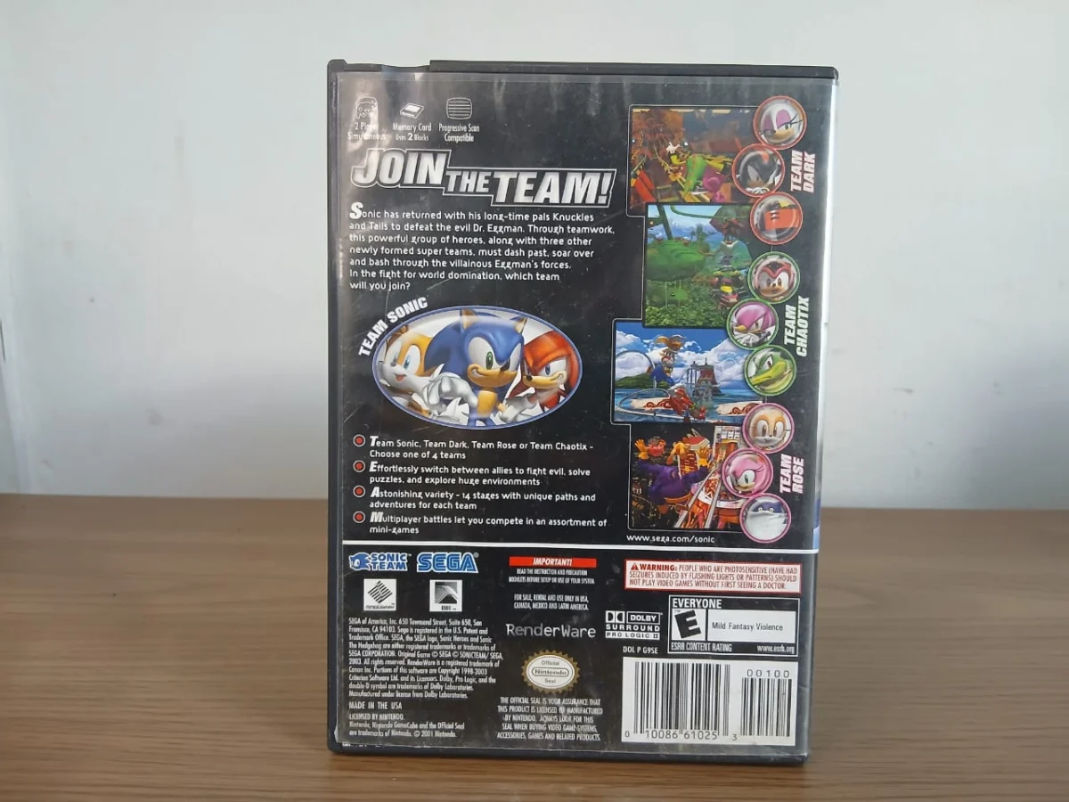 FH/ 1*******ov /Original Sonic Heroes GameCube 49,00 SEGUIDOS DE 10,00