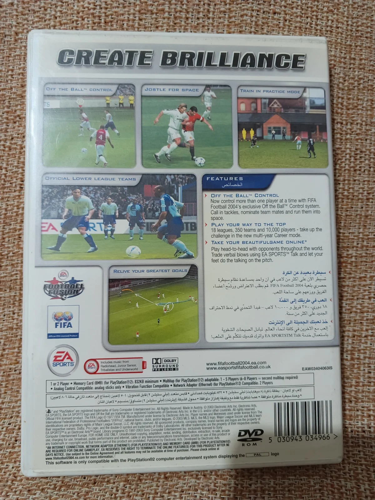 E7/ ORIGINAL FIFA 2004 PS2 55,00 SEGUIDOS DE 5,00