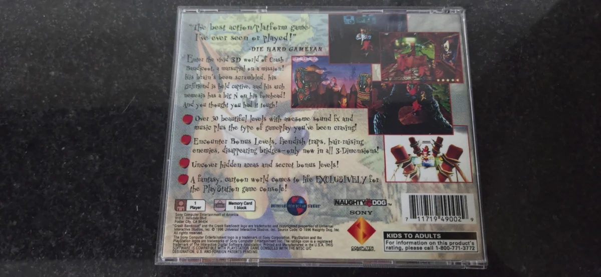 CX/ S****et /CRASH BANDICOOT! PS1! SONY!  33,00 SEGUIDOS DE 6,00