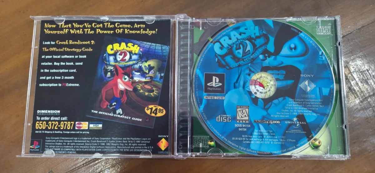 CRASH BANDICOOT 2! CORTEX STRIKES BACK!  PLAYSTATION 1!  37,00 SEGUIDOS DE 6,00