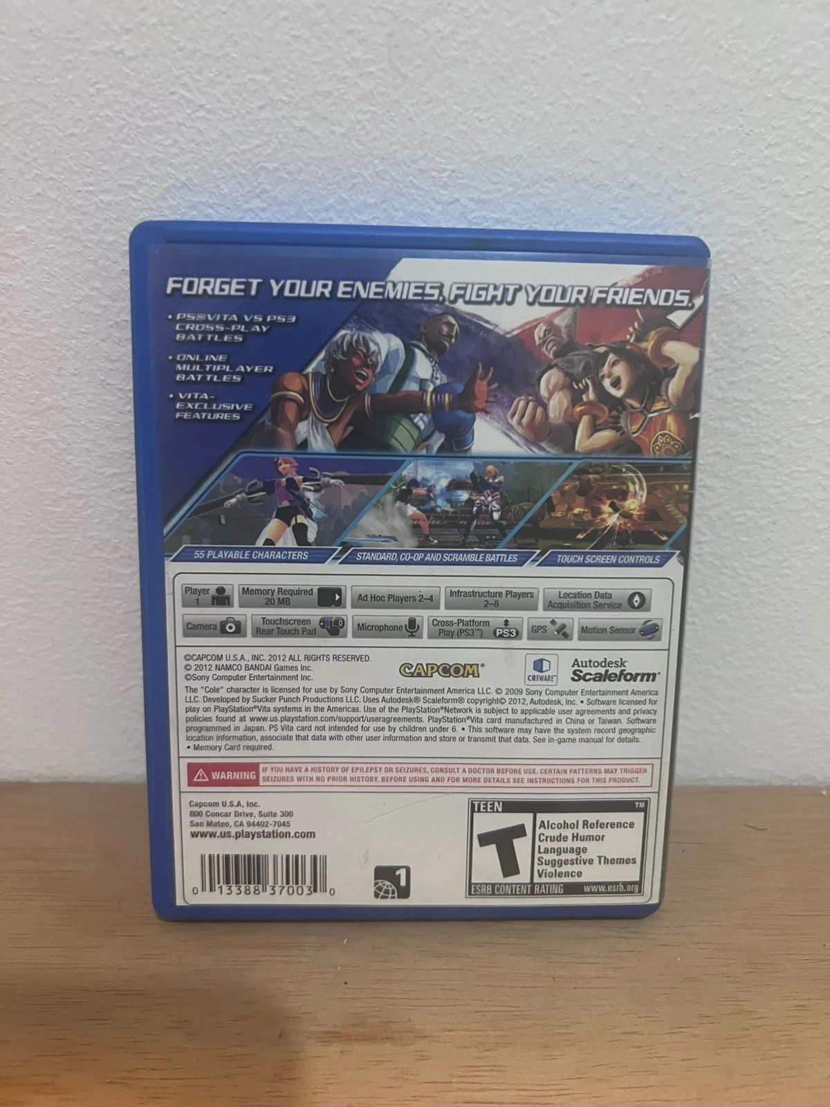 CX/ ORIGINAL! STREET FIGHTER X TEKKEN! PLAYSTATION VITA!  77,00 SEGUIDOS DE 7,00