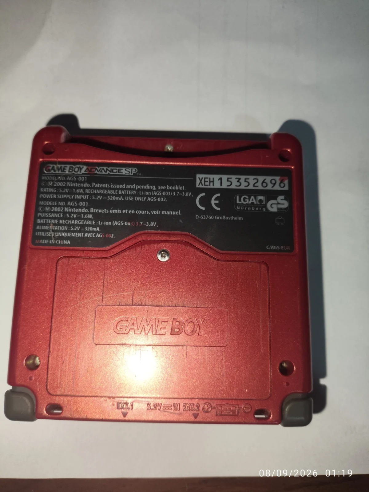 PS/ T**go C******os /GAME BOY ADVANCE SP VERMELHO (AGS-001) 280,00 SEGUIDOS DE 11,00
