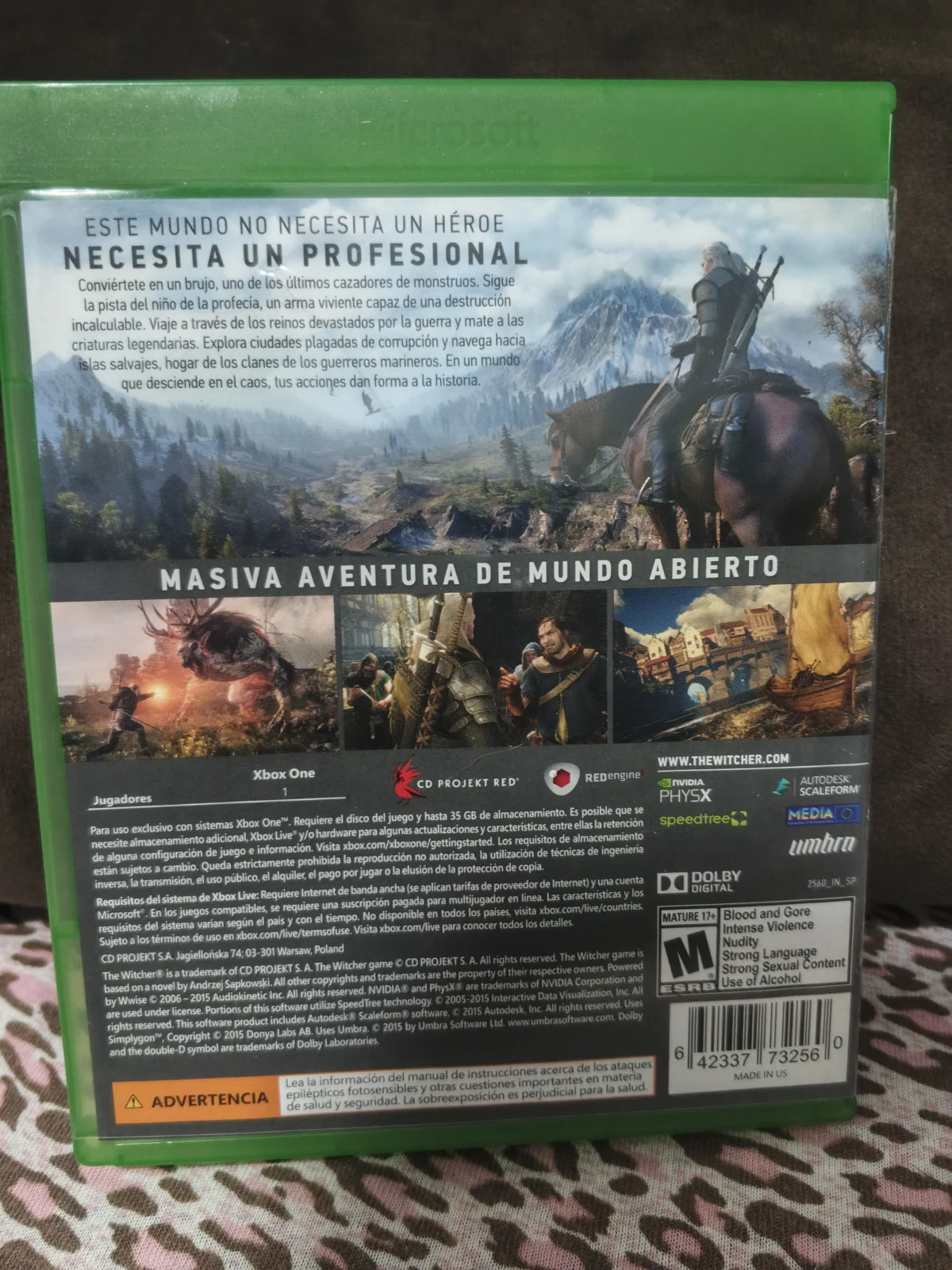 E7/ ORIGINAL THE WITCHER 3 XBOX ONE 59,00 SEGUIDOS DE 10,00