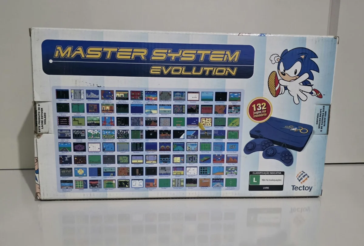 CX/ CONSOLE MASTER SYSTEM! CAIXA LACRADA DE FABRICA! MASTER SYSTEM TECTOY – 132 JOGOS NA MEMÓRIA! - Imagem 3