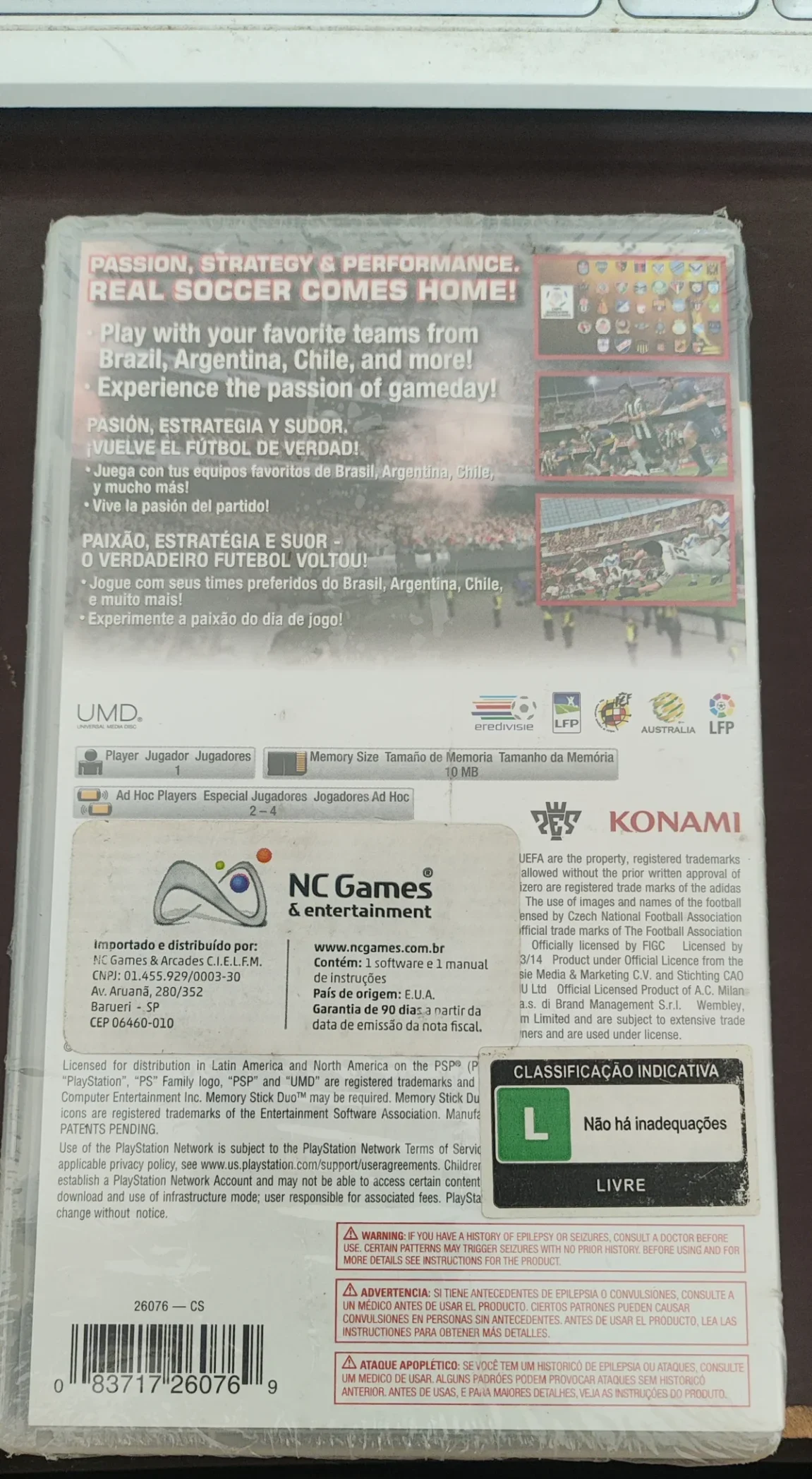 KF/ PES 2014 PSP LACRADO RARO 38,00 SEGUIDOS DE 6,00