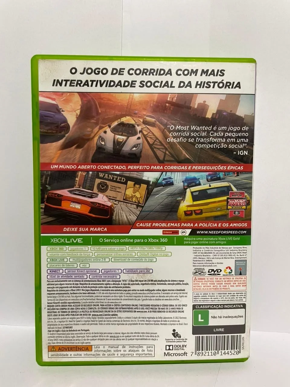 CX/ U*****ct /ORIGINAL! TOP! NEED FOR SPEED: MOST WANTED! 47,00 SEGUIDOS DE 10,00