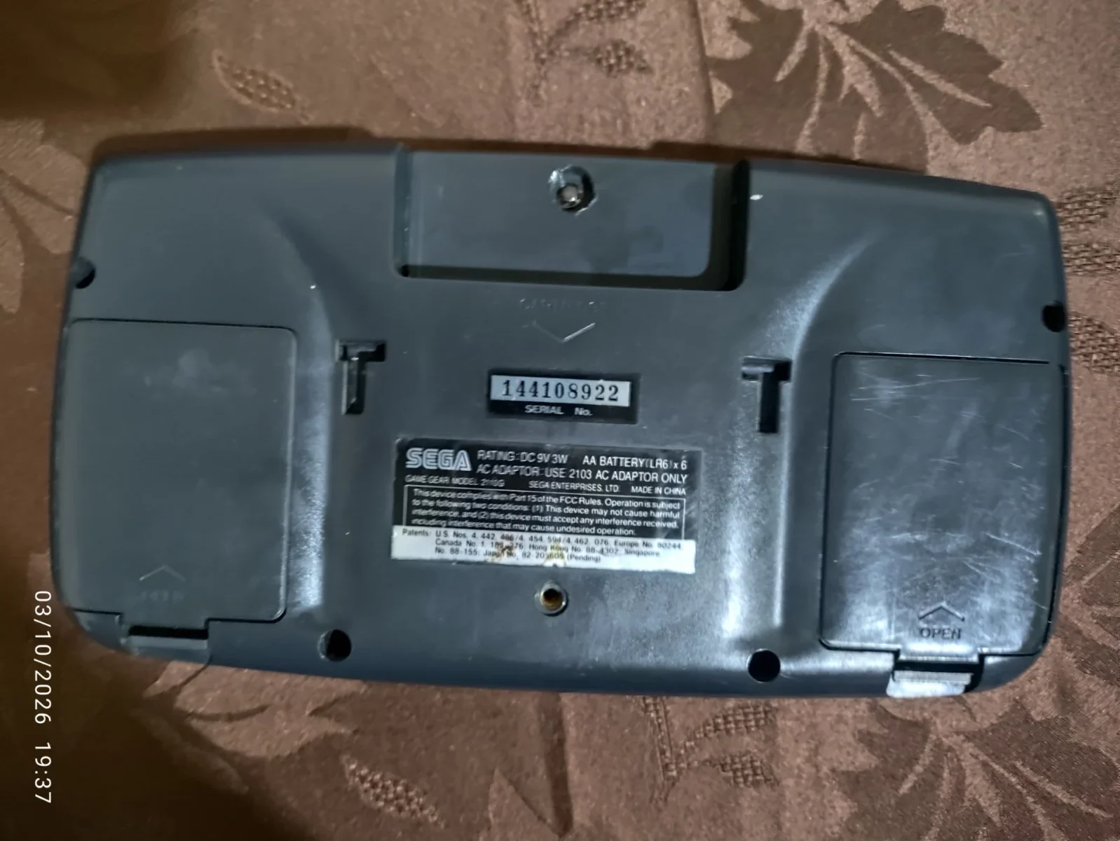 PS /SEGA GAME GEAR ORIGINAL (MODELO 2110G) 289,00 GUIDOS DE 17,00