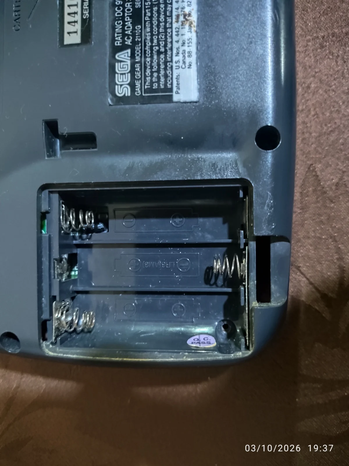 PS /SEGA GAME GEAR ORIGINAL (MODELO 2110G) 289,00 GUIDOS DE 17,00