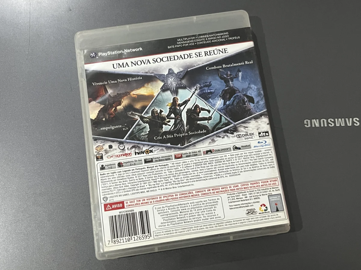 CX/ J*an C***ty /O SENHOR DOS ANÉIS: GUERRA NO NORTE! PS3! TOP! 31,00 SEGUIDOS DE 7,00