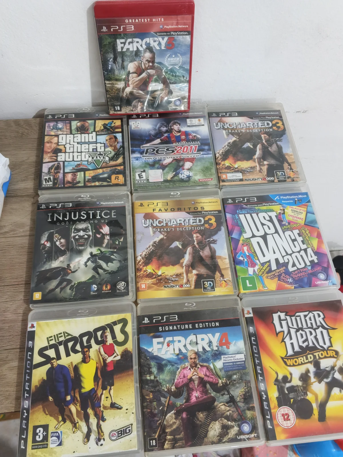 E7/ LOTE 10 JOGOS PS3 223,00 SEGUIDOS DE 20,00