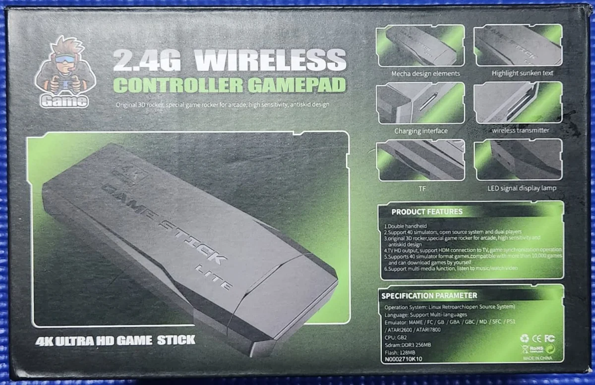 DN/ S*R /GAME STICK LITE 4K COM 2 CONTROLES 52,00 SEGUIDOS DE 8,00