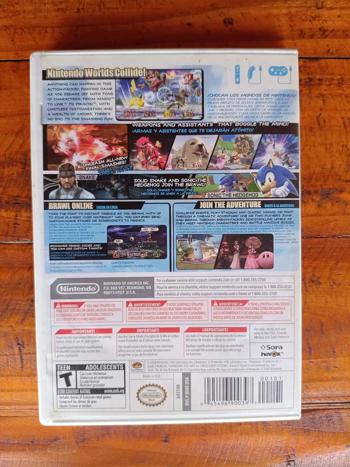 GM/ SUPER SMASH BROS BRAWL WII ORIGINAL! TOP! 39,00 SEGUIDOS DE 9,00